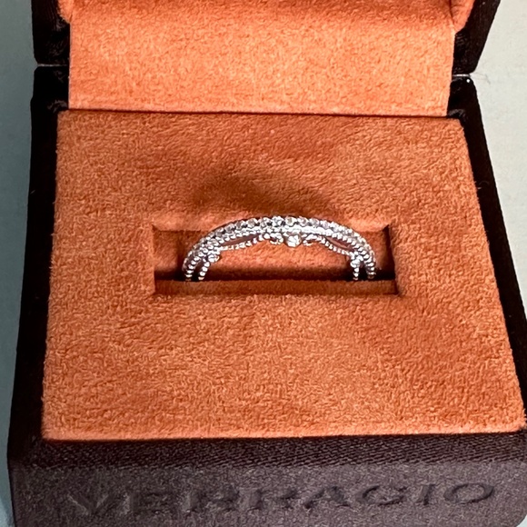 Designer VERRAGIO Diamond 18K Gold WG Wedding Ring Band #2 Size 5 INSIGNIA $4K - Picture 2 of 16